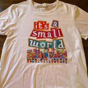 Disney It’s a Small World T-Shirt, WDW Disneyland Trip Gift, White Size M
